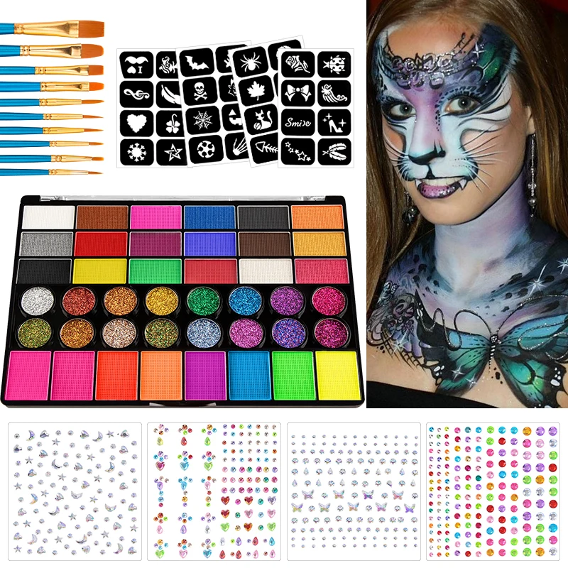 42 Farben Glow Fluoreszierendes Neonöl Gesicht Körperkunst Farbe UV Glow Ölgemälde Halloween Party Kostüm Schönheit Make-up Kosmetik