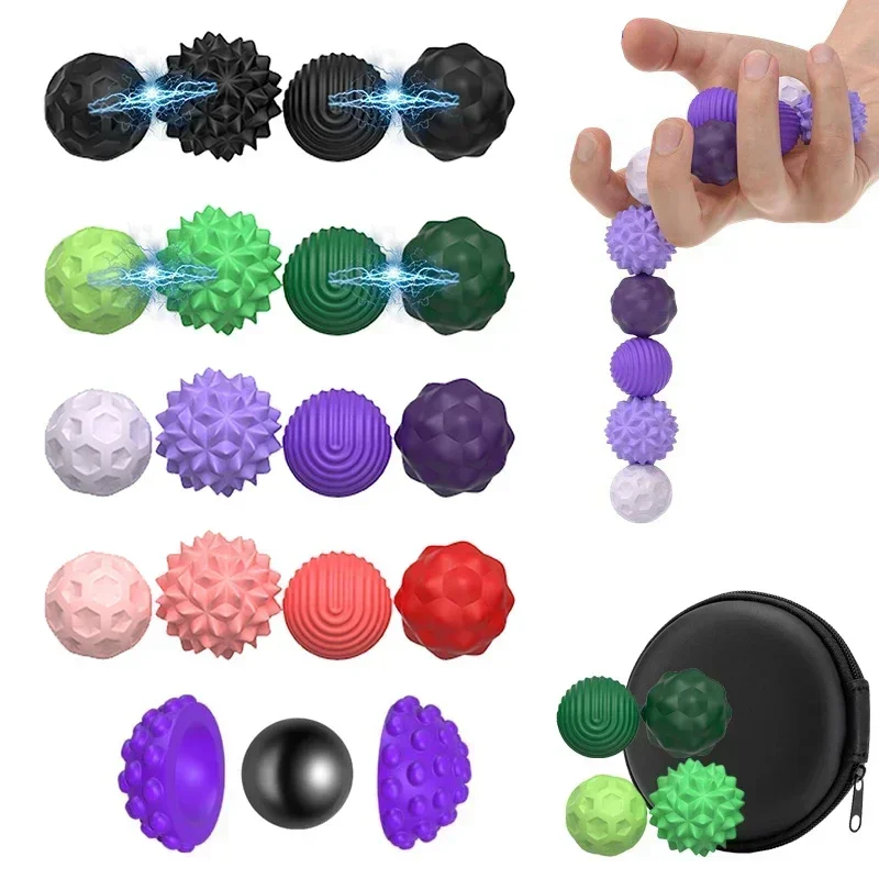 Magnetische Massagebälle Hand Akupunktur Ball Massage Massagegerät Roller für Handübungen Physiotherapie Image