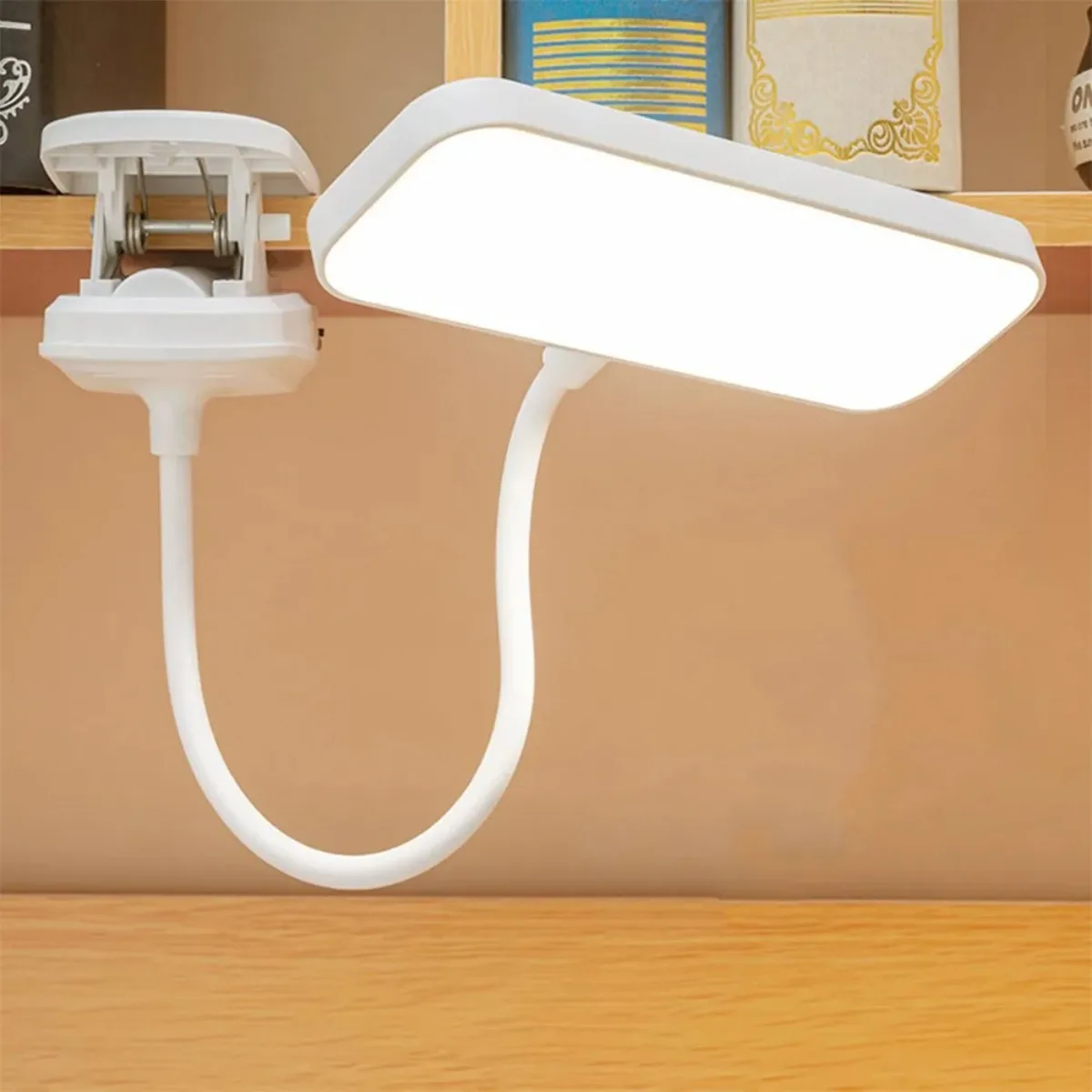 360 ° Flexible Arbeitstischlampe mit Clip, USB, dimmbar, Nachttischlampe, Nachttischlampe, Nachtlicht für Schlafzimmer, Arbeitszimmer, Lesen, Büro, Arbeit Image