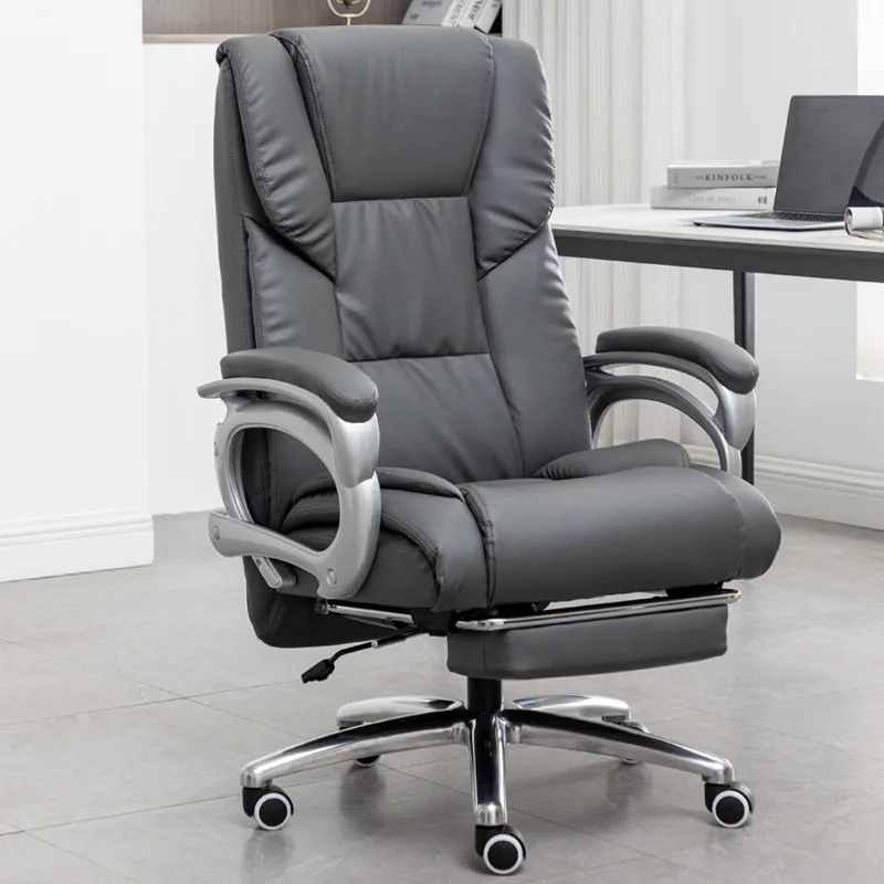 Boss-Stuhl, Büro-Computerstuhl aus Leder, bequemer sitzender Bürositz, unbeschwerte Massage, verstellbarer, bequemer Bürostuhl
