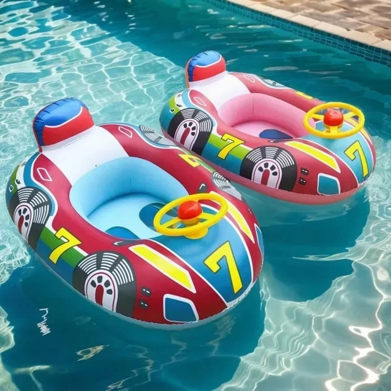 Baby Schwimmen Ring Pool Aufblasbare Float Sitz Nette Auto Design Sommer Indoor Outdoor Wasser Aufblasbare Spielzeug Schwimmen Ring Zubehör Image