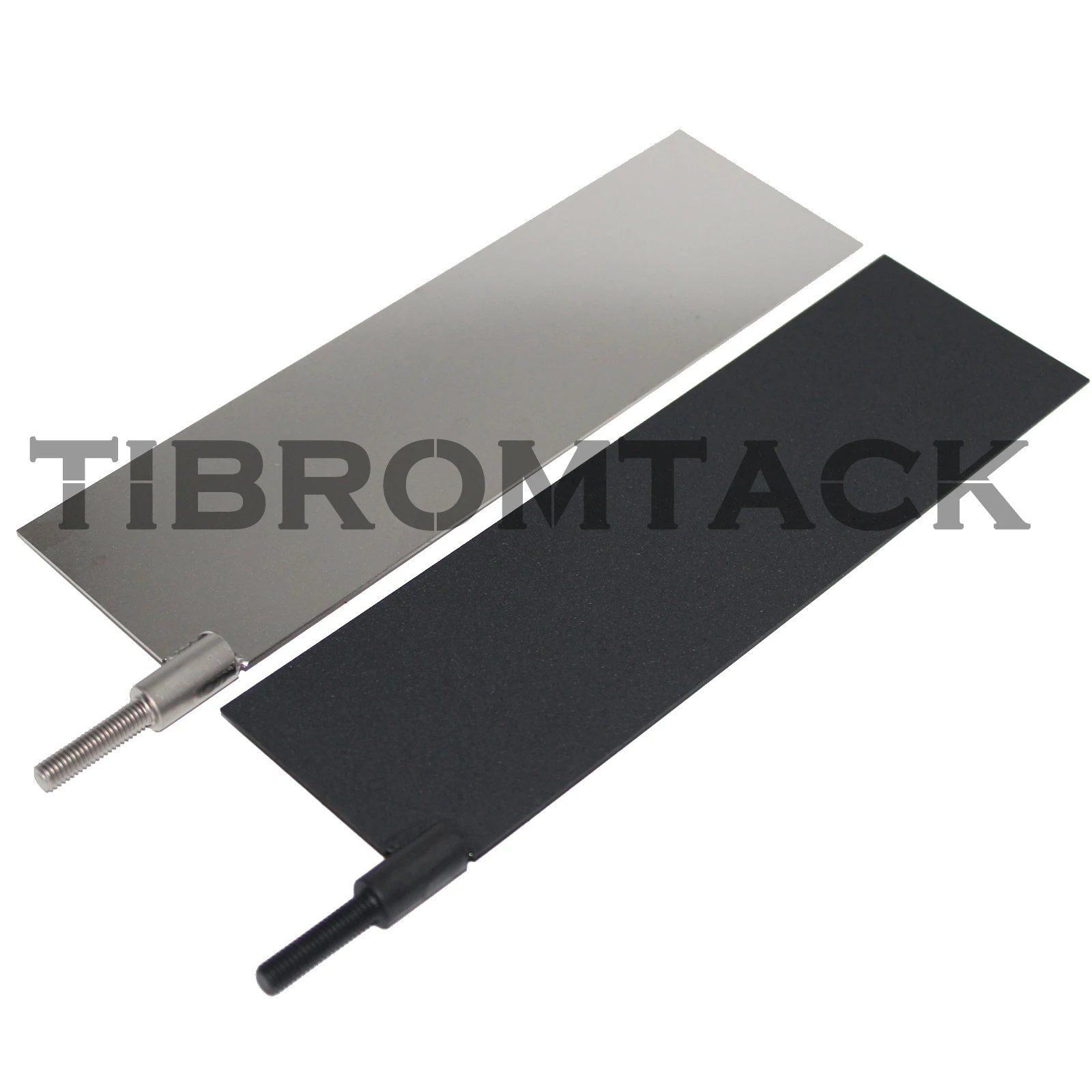 Ru/Ir-beschichtete Titan-Anodenplatte + Kathodenplatte aus reinem Titan (200 x 60 x 1 mm) mit Anschlüssen, kostenloser Versand für die Galvanisierung Image