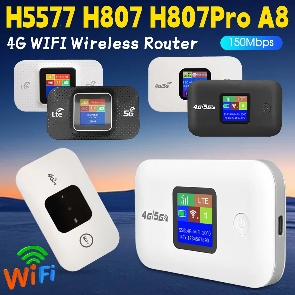 H807Pro H5577 WiFi Router Wireless 150Mbps 4G LTE Wi-Fi Modem Outdoor Plug & Play Mobile Hotspot Wifi Repeater mit SIM Karte Slot Image