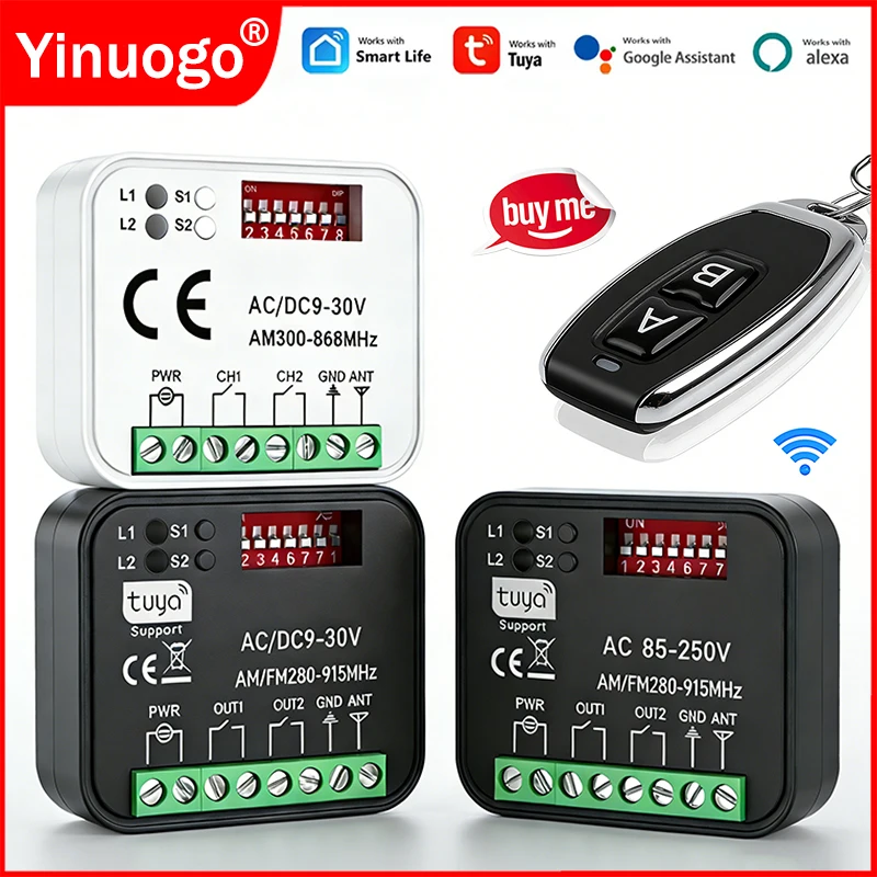 Universal Tuya Wifi Intelligenter Schalter Empfänger Smart Leben Garage Tür Tor Fernbedienung Empfänger 433 868 MHz 300-868MHz Image