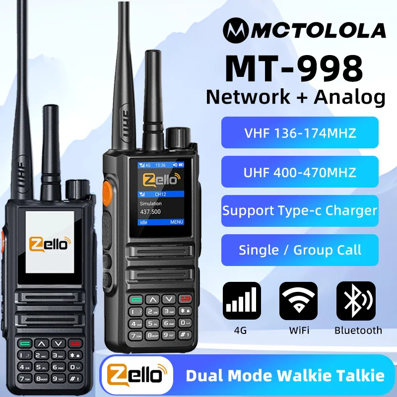 MOTOLOLA Analog- und Netzwerkradio Dual Mode Walkie Talkie Zello UHF VHF Bluetooth WiFi 2G 4G Android Zwei-Wege-Radio Walkie Image