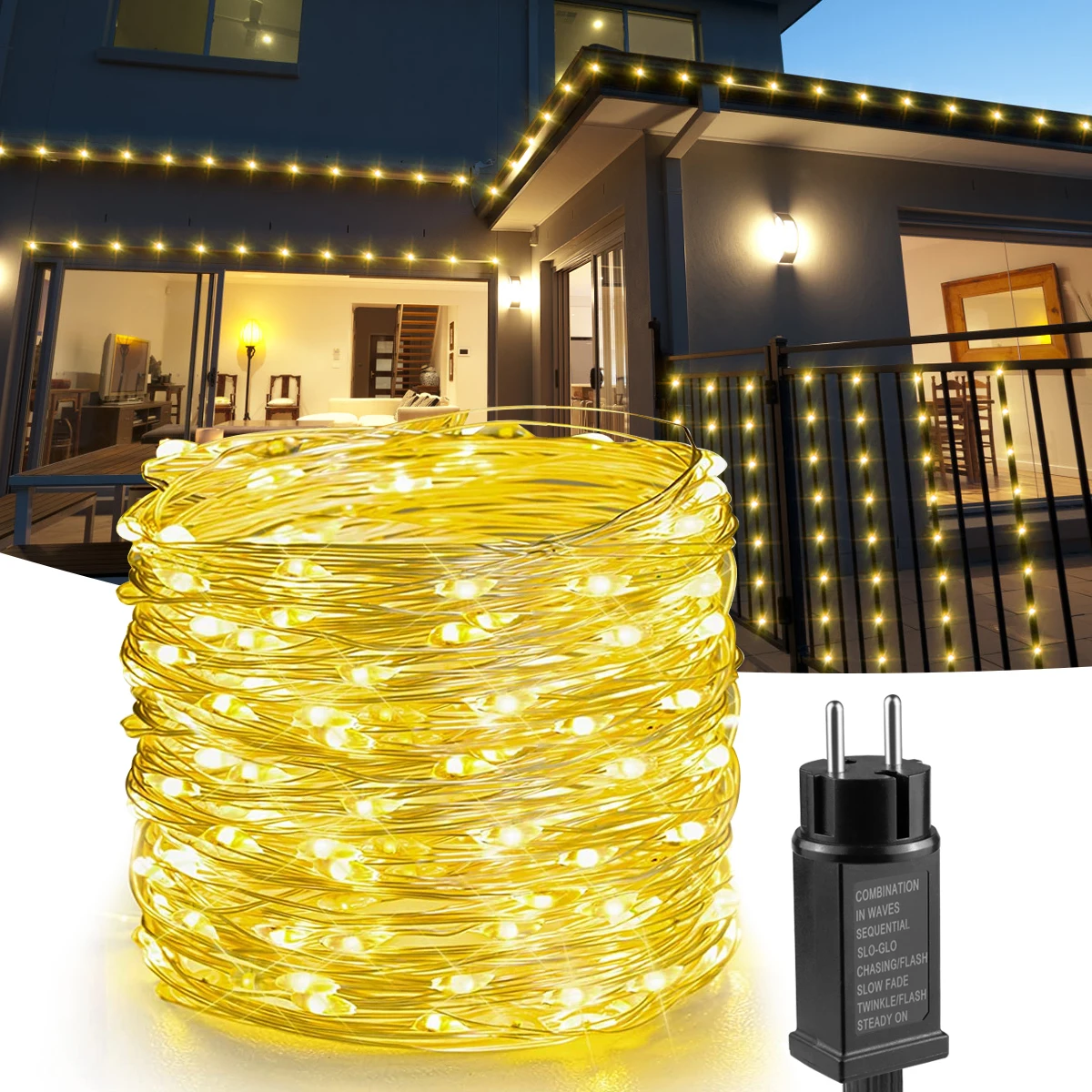 50M 100M Led Lichterkette Dekorative String Urlaub Außen Lampe Girlande Für Weihnachten Baum Hochzeit Party Dekoration 110V 220V