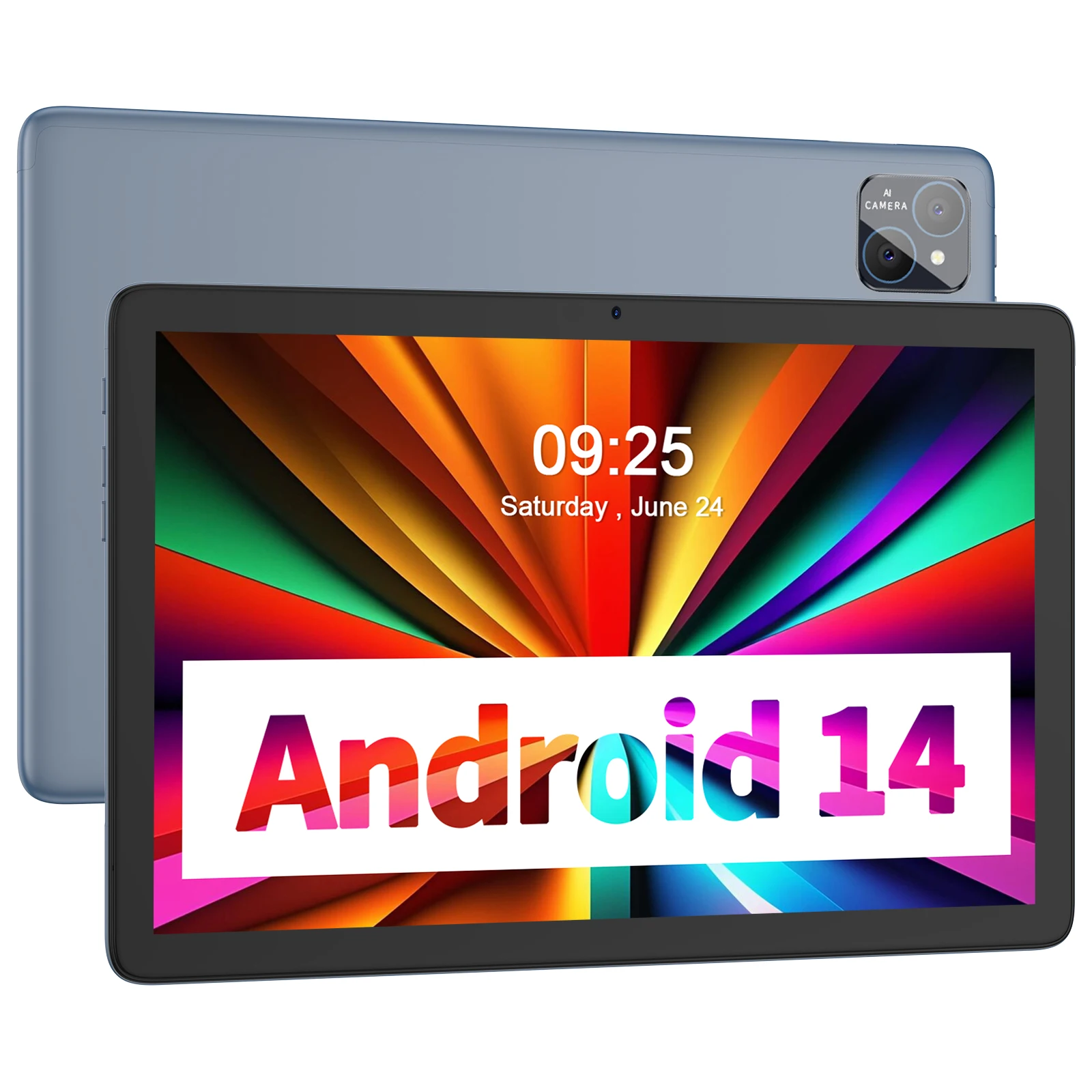 PRITOM TAB11 Android 14 Tablet, 10 Zoll, Octa-Core, 5G WiFi6, 128 GB, 8000 mAh, HD IPS-Display, Dual-Kamera, Bluetooth, FM, TYP C Image