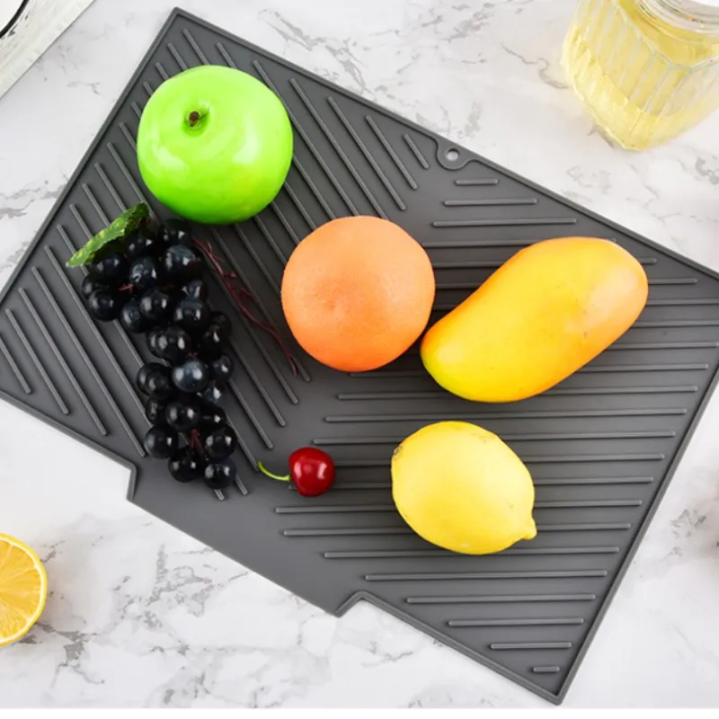 Silikon Ablassen Pad Trocknen Matte Töpfe Dish Ablauf Matte Für Küche Geschirr Nicht-slip Matten Anti-verbrühen Coaster küche Utensilien Image