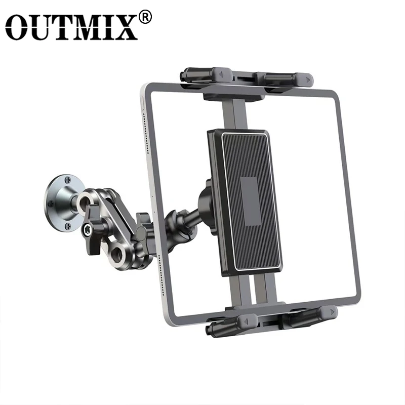 Tablet-Wandhalterung 360° ° Drehbarer, verstellbarer Halter aus Aluminium, ausziehbarer iPad-Wandhalter für alle 4,7-13-Zoll-Handys und -Tablets Image