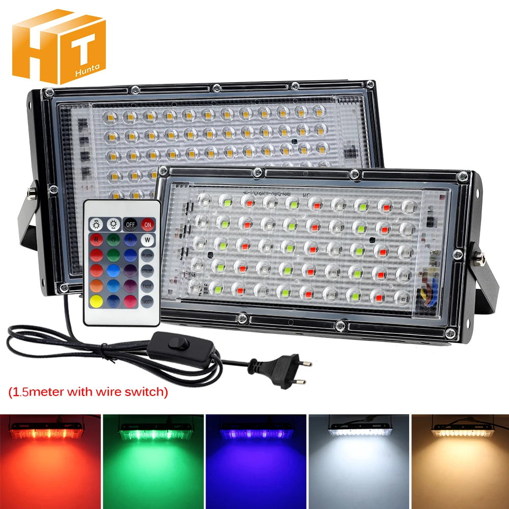 LED-Flutlicht, 50 W, 100 W, AC220 V-240 V, IP65, wasserdicht, für den Außenbereich, LED-Straßenlaterne, quadratisches Garten-Flutlicht.