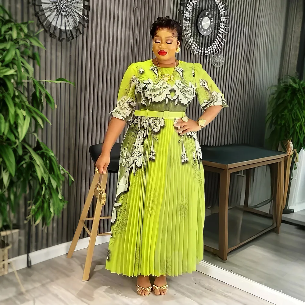 Afrikanische Kleider für Frauen 2025, elegante Herbstmode, Druckrobe, Übergröße, Türkei, muslimische Hochzeit, Abendparty, langes Kleid Image