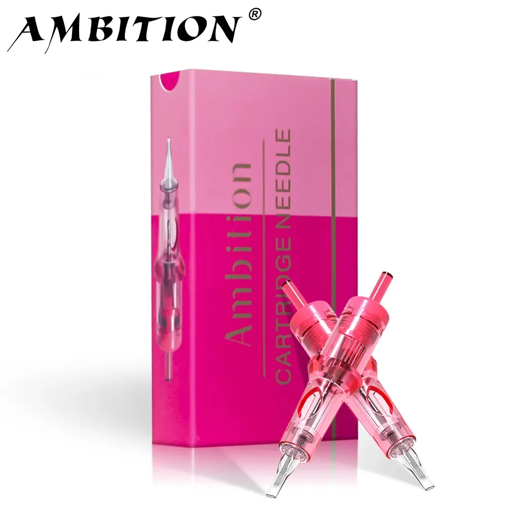 AMBITION Rosa Tattoo-Patronennadeln 0,2 mm 0,25 mm 0,3 mm 0,35 mm Round Liner Mix Needle 1rl 3rl 5rl Wireless Tattoo Machine Image