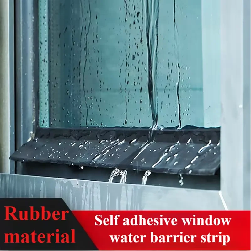 1 m wasserdichter Streifen mit Fensterkante, Glastür-Dichtung, Balkon, Schiebetür, winddicht, schalldicht, selbstklebender Dichtungsstreifen für Zuhause Image