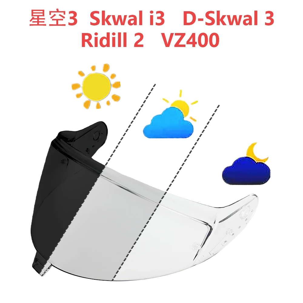 Photochromism Skwal i3 Helmvisier für Shark D-Skwal 3 Ridill 2 VZ400 Motorradhelmschild Windschutzscheibe Sonnenschutz Image