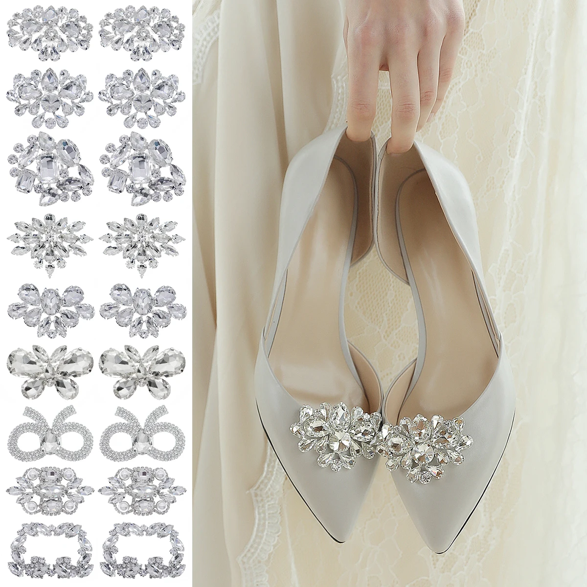 Dame Schuh clips Hochzeit Braut Schuhe Dekoration Frauen High Heel Charms Schmuck Schuhe Strass Kristall Dekoration Zubehör Image