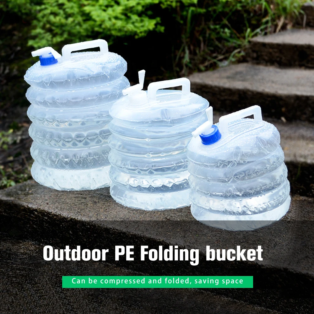 3L/5L/8L/10L/15L Outdoor Faltbare Eimer Faltbare Wasser Tasche Überleben Wasser Lagerung Tragbare wasser Träger Container Camp Hiki Image