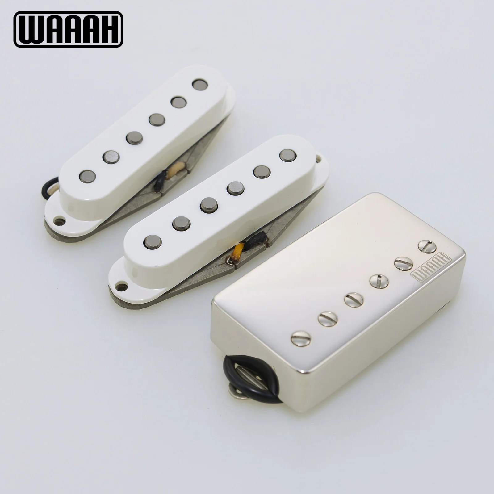 WAAAH Handwound V70 60er HSS Double Coil Gitarren-Tonabnehmer Alnico 5 graue Bodenplatte Gitarrenteile für den Austausch von E-Gitarren Image