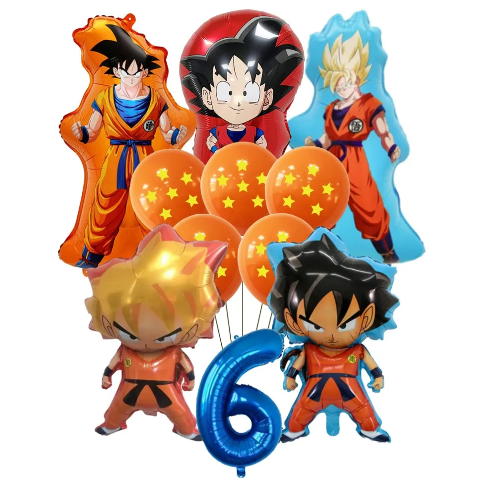 11PCS Dragon Ball Humanoiden Schwimmende Luft Ballons Set Cartoon Geburtstag Party Dekoration Lieferungen Baby Dusche Liefern Geschenk Spielzeug DIY Image