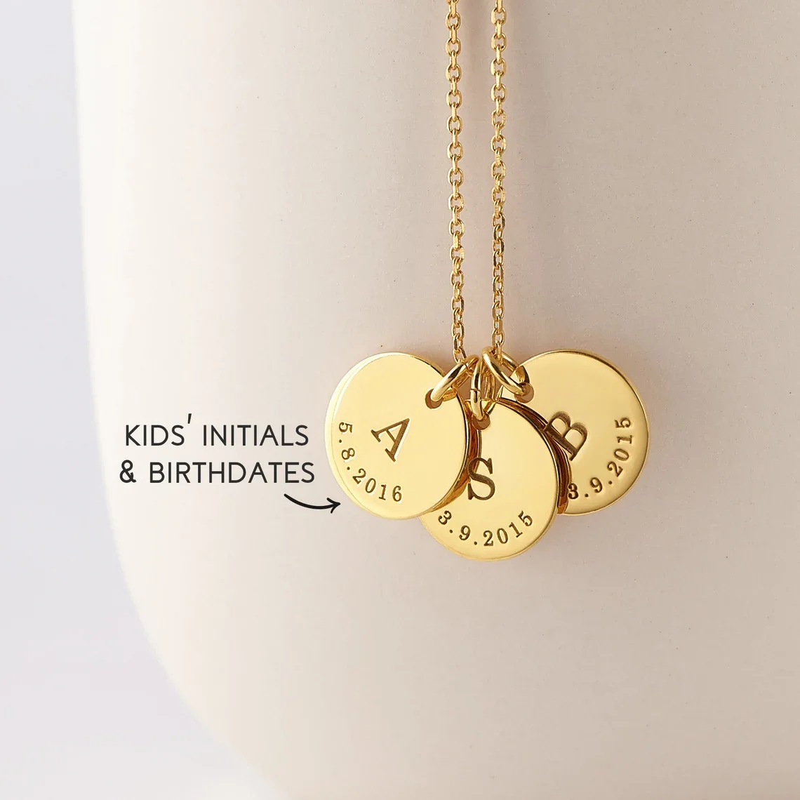 Personalisierte Kinder-Initialen-Halskette, silberne Mama-Halskette, Kinder-Initialen-Halskette für Mama, Schmuck, Muttertagsgeschenk Image