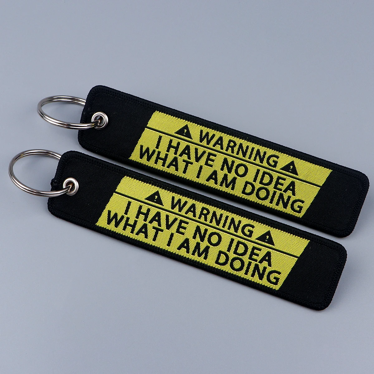 Warnschild, Stickerei, Schlüsselanhänger, lustige Zitate, Schlüsselanhänger, Schlüsselanhänger für Motorräder, Autos, Schlüsselanhänger, Zubehör, Schmuck, Chaveiro-Geschenke Image