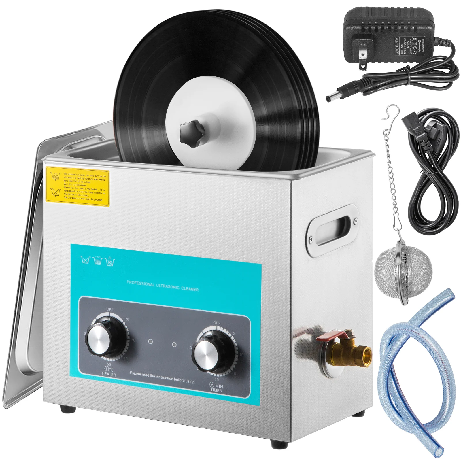 SucceBuy 6L Knopf Ultraschall Vinyl Schallplattenreiniger Tragbare Waschmaschine Ultraschall Spülmaschine Kontaktlinsen Zahnschmuck Image