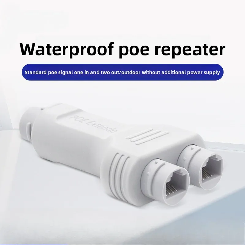 2-Port-wasserdichter POE-Repeater IP66 10/100 Mbit/s 1 bis 2 PoE-Extender mit IEEE802.3af/at 48 V Outdoor für POE-Switch-Kamera Image
