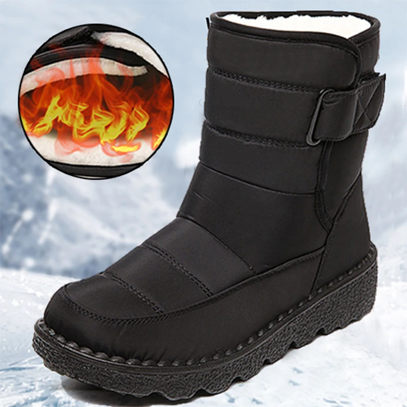 Schnee Stiefel Frau 2025, Trend Damen Schuhe Wasserdichte Frau Schuhe Leichte Stiefeletten Neue Winter Mädchen Stiefel Botas Mujer