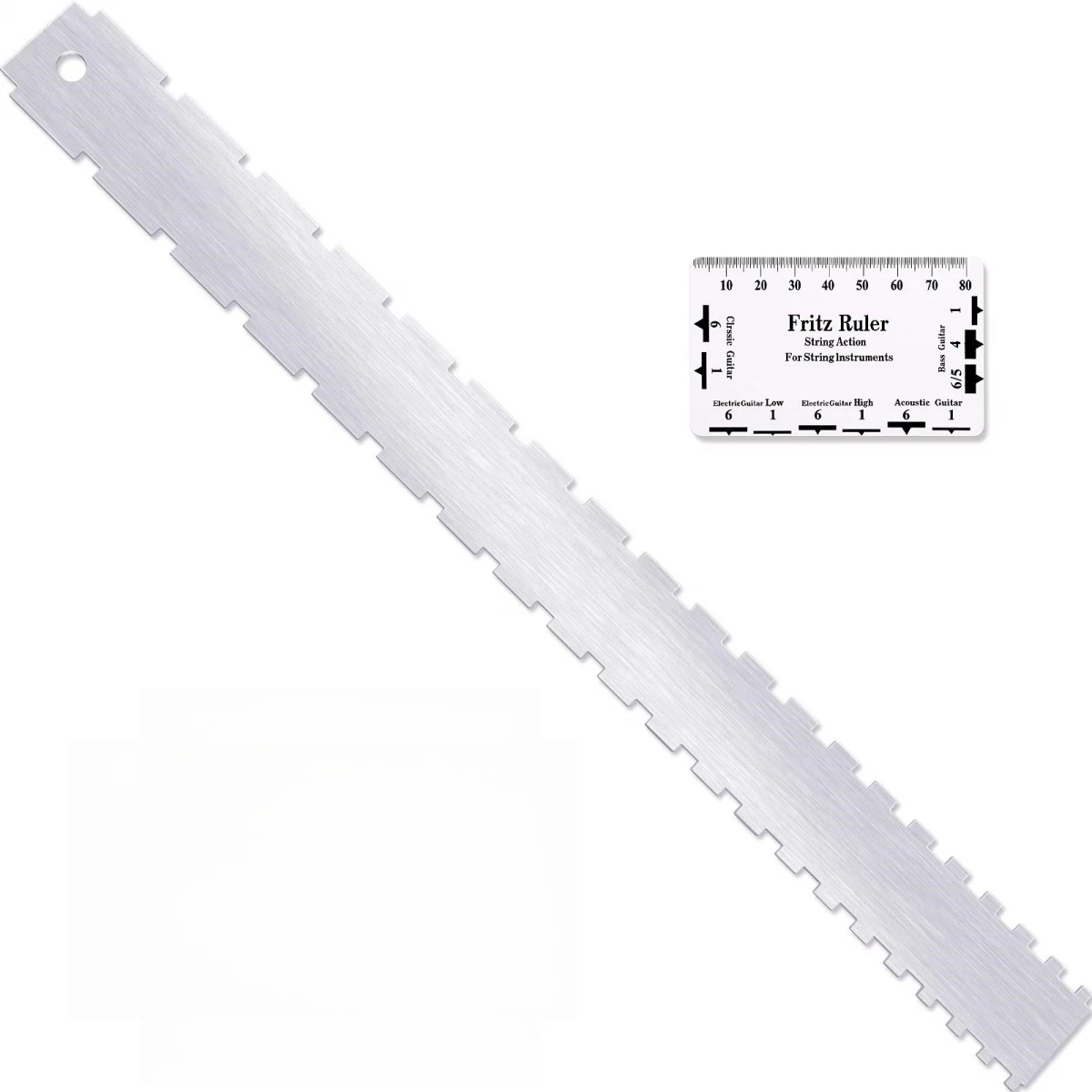 Miwayer Gitarrenhals-Kerbenwerkzeug mit String Action-Lineal-Messgerät – perfekt für Gibson 24.75 und Fender 25.5 E-Gitarren Image
