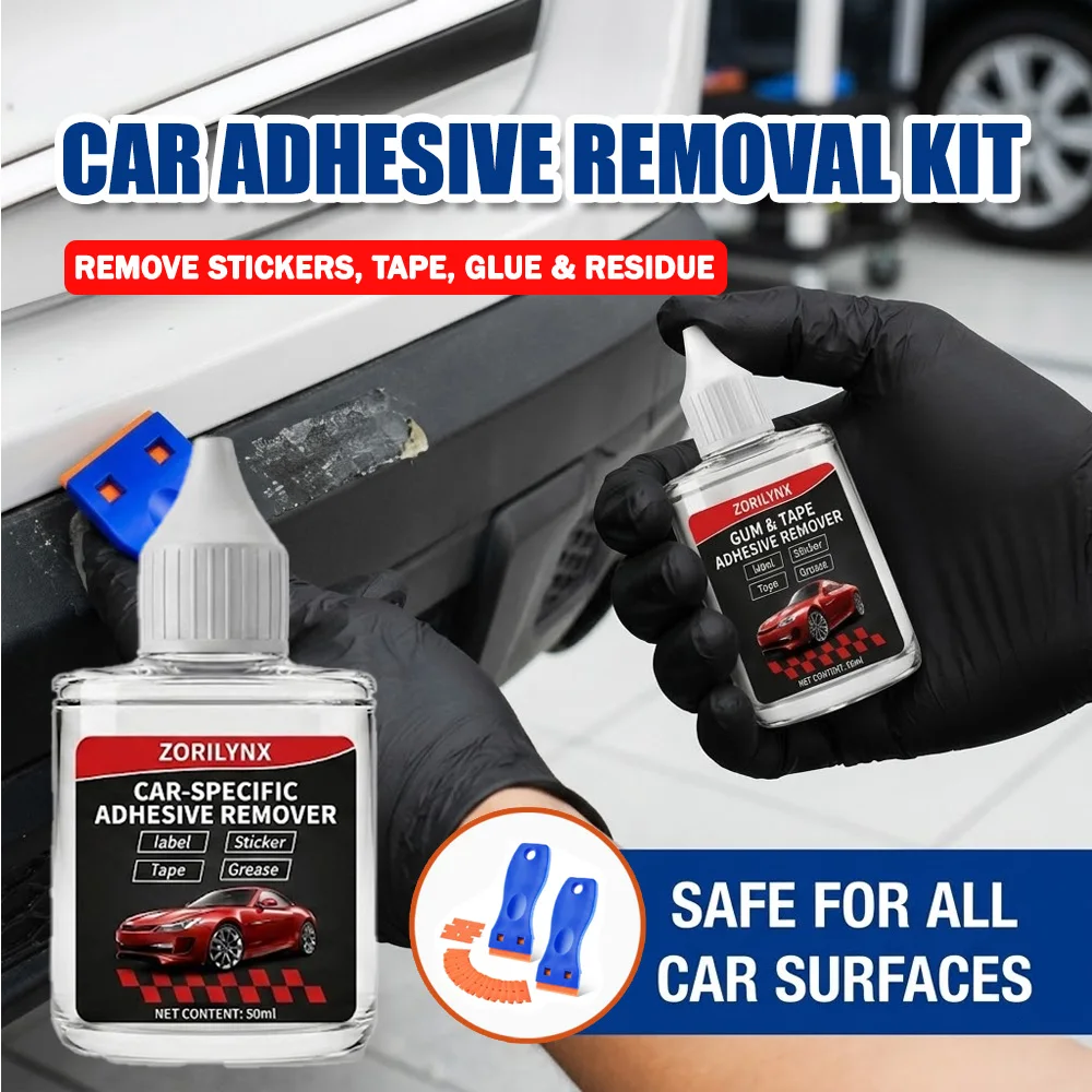 50 ml Kfz-Klebstoff- und Aufkleberentferner – Professioneller Aufkleberrestreiniger (inkl. Schaber-Werkzeugset) – ZORILYNX Pro Image