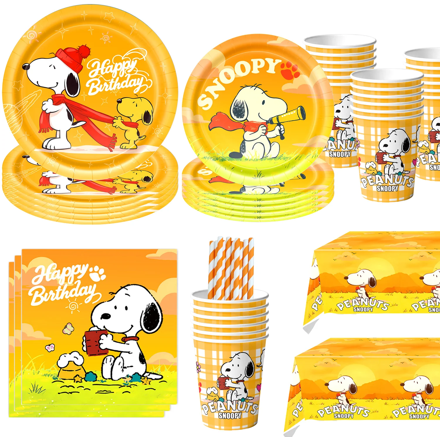Cartoon Hund Geburtstag Party Dekoration Hund Einweg Geschirr Tischdecke Teller Tasse Serviette Kinder Favor Geschenk Party Supplies Image