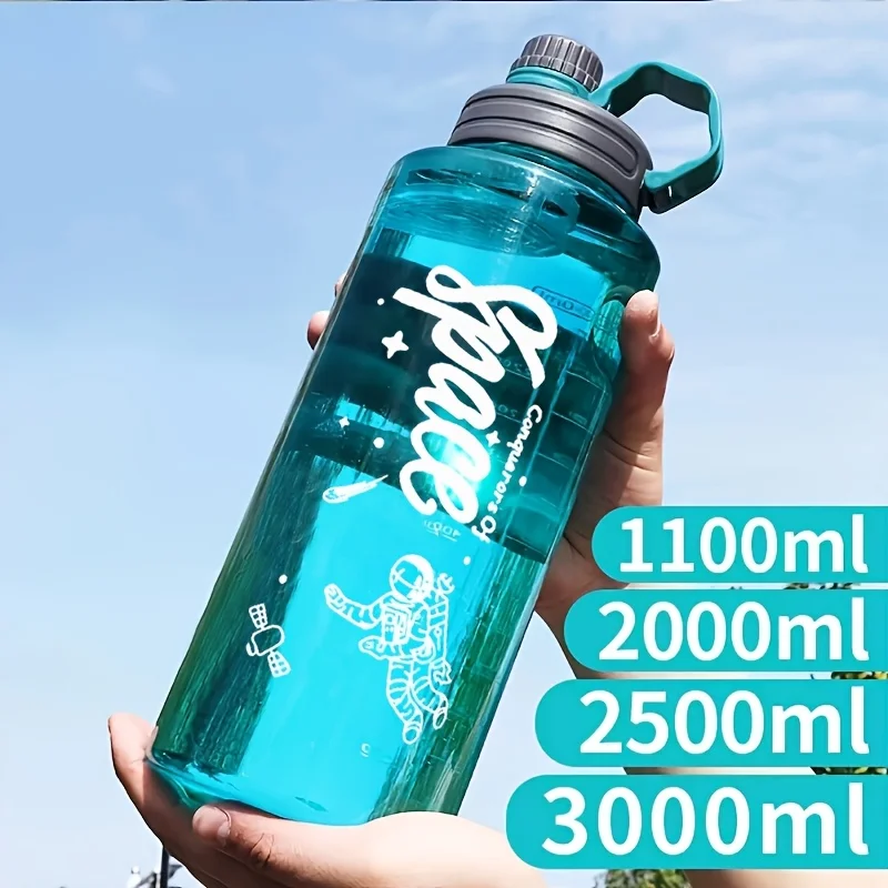 2L 3L Sportwasserflasche mit großem Fassungsvermögen und Filter, umweltfreundlicher Kunststoff-Wasserbecher, tragbare Fitness-Getränkeflasche, Wasserkocher, BPA-frei Image