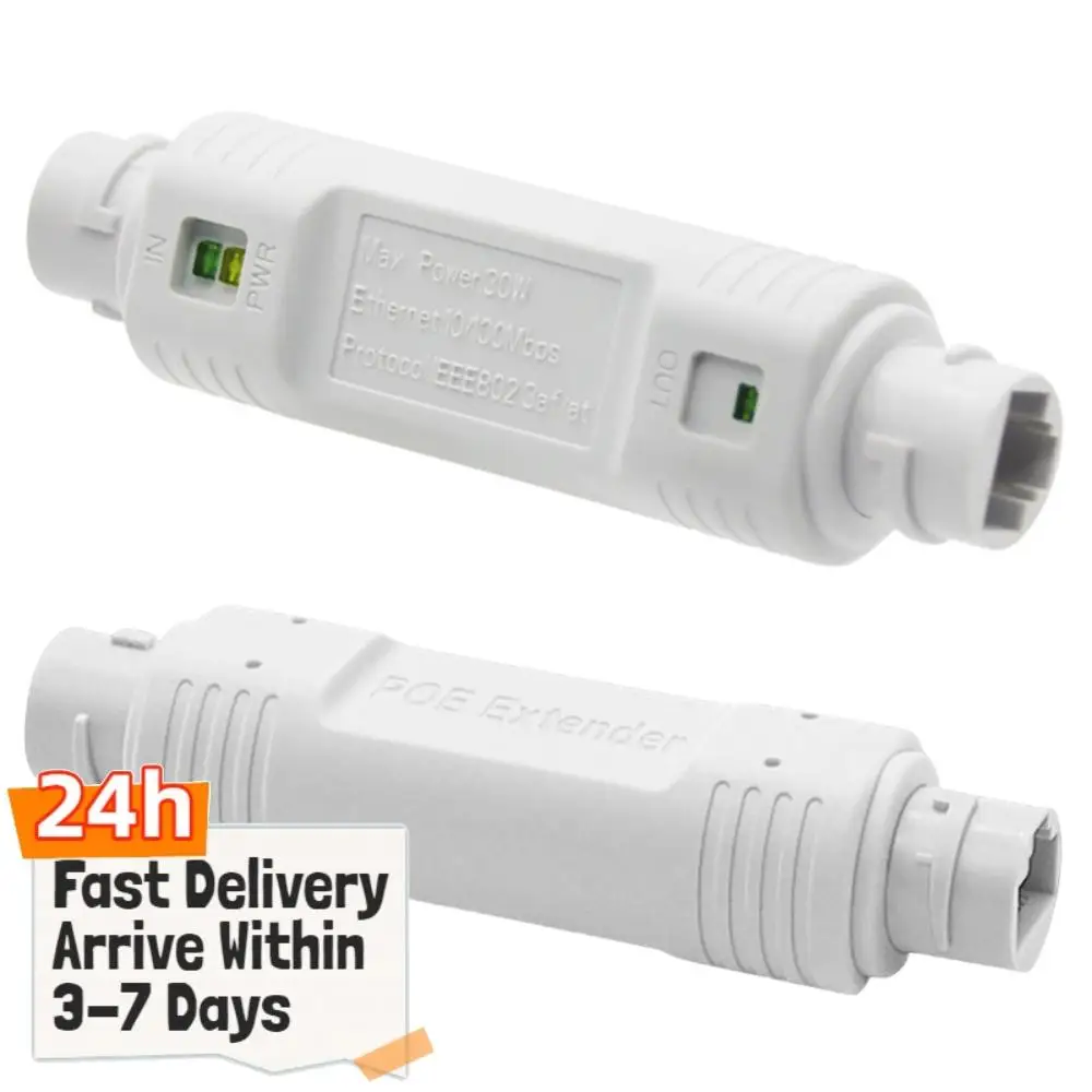 48V PoE-Extender-Adapter Plug-and-Play Wasserdichter PoE-Verstärker 10/100Mbps PoE-Repeater für PoE-Switch NVR IP-Kamera Image