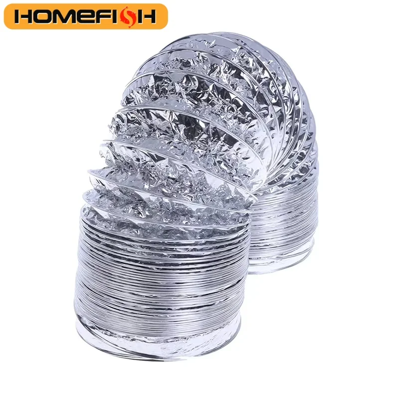 Neues 4 Zoll (100mm) PVC-Aluminium-Lüftungsrohr, flexibler Abluftschlauch, 1,5m, für Lüftungssysteme im Badezimmer Image