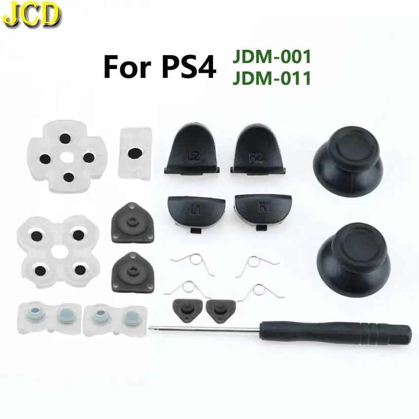 JCD Für PS4 JDM-001/011 Controller L1 R1 L2 R2 Trigger Tasten 3D Analog Stick + Leitfähigen Gummi Taste Schraubendreher Kit Image