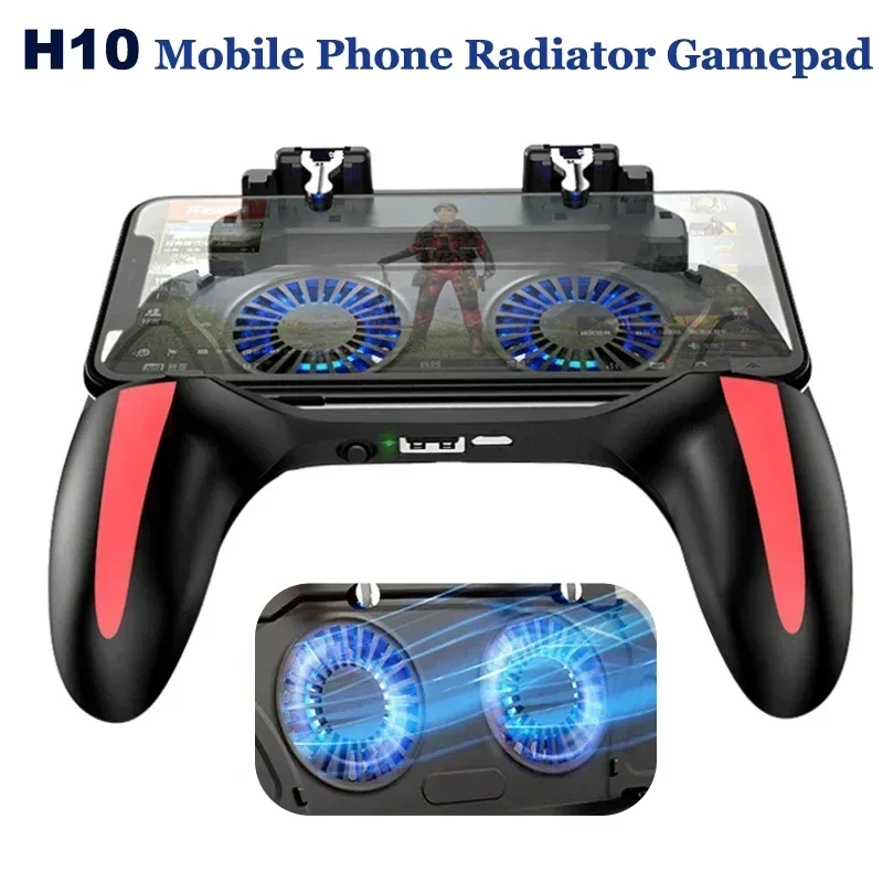 H10 4-Finger-Handy-Spielgriff mit Kühler, Zielschießen, Gamepad, Joystick-Controller für iOS, Android, Gaming-Zubehör Image