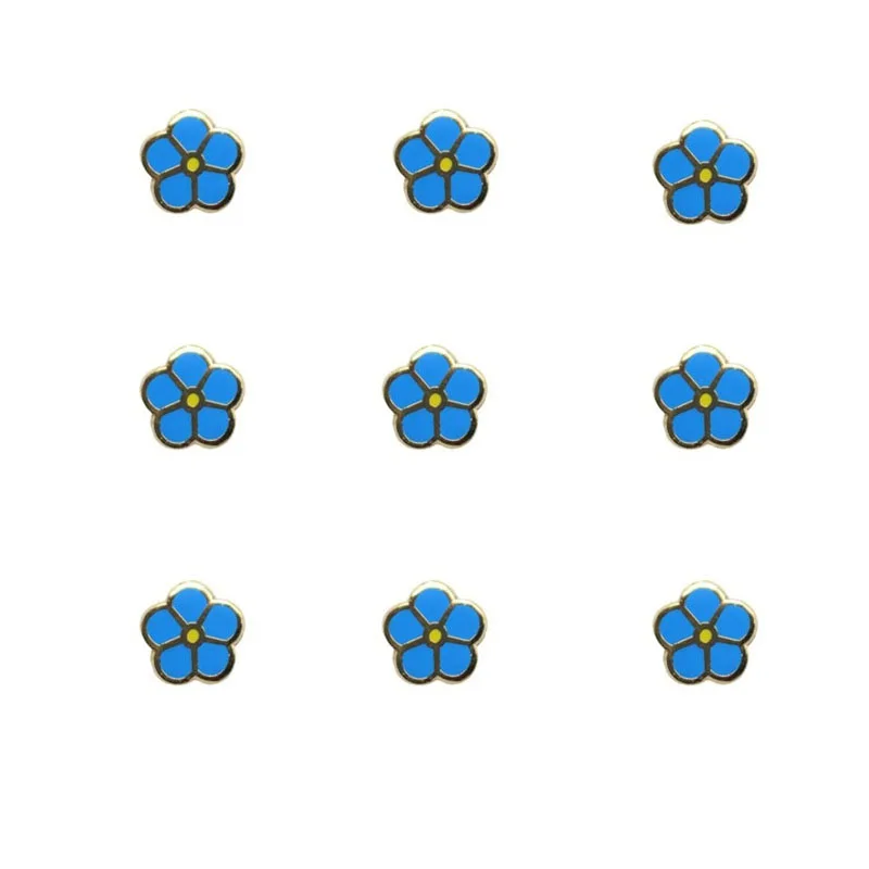 9 Stück Freimaurer-Anstecknadel – VERGESSEN SIE MICH NICHT Anstecknadel Freimaurer Blaue Blumensymbolabzeichen mit Kupplung, 0,3'' Image