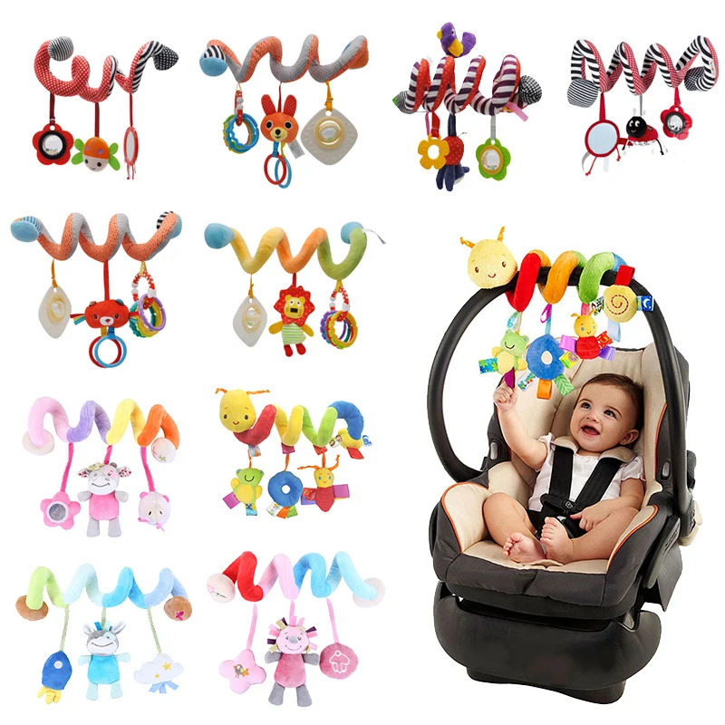 Neue Weiche Infant Krippe Bett Kinderwagen Spielzeug Spirale Baby Spielzeug Für Neugeborene Auto Sitz Pädagogisches Rasseln Baby Handtuch Bebe Spielzeug 0-12 monate Image