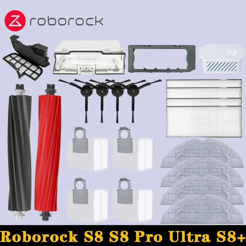 Roborock S8 S8 Pro Ultra S8+ Roboterstaubsauger Ersatzteile Hauptseitenbürsten Mopptücher HEPA-Filter Staubbeutel Zubehör Image