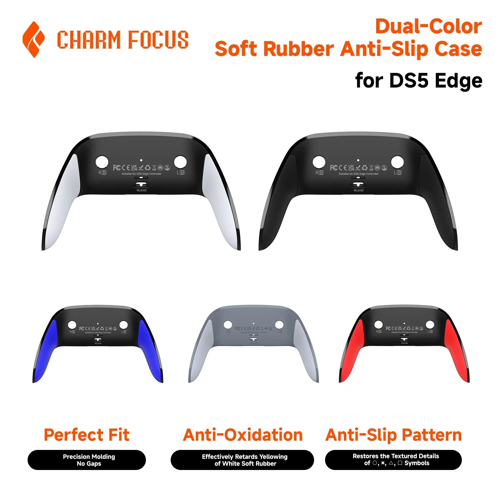 Dekorative Unterschale Kompatibel mit PS5 Edge Controller DIY Ersatz-Clip-Schale, Weicher Gummigriff - Controller Nicht Enthalten Image