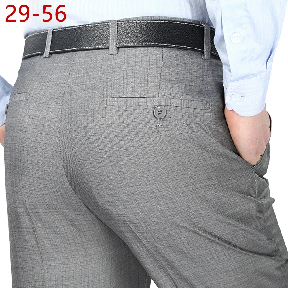 Große Größe 29–56 Sommer 2023, knitterfrei, schwarze Anzughose, Herrenbekleidung, Baggy, doppelt plissiert, klassische Anzughose, Hose