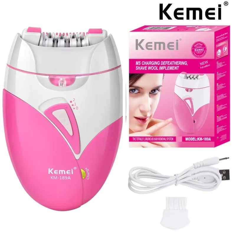 Kemei 189A Frauen Schmerzlos Epilierer Wiederaufladbare Körper Haar Entfernung Maschine Elektrische Rasur Private Teil Bikini Achselhöhle Enthaarung Image