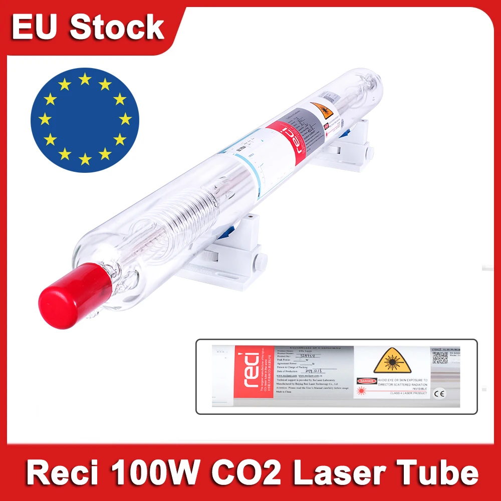 100 W Reci W2 CO2 Laser Rohr Dia.80mm/65mm Holz Box Verpackung CO2 Laser Gravur Schneiden Maschine laser Rohr Holzbearbeitung EU Lager Image