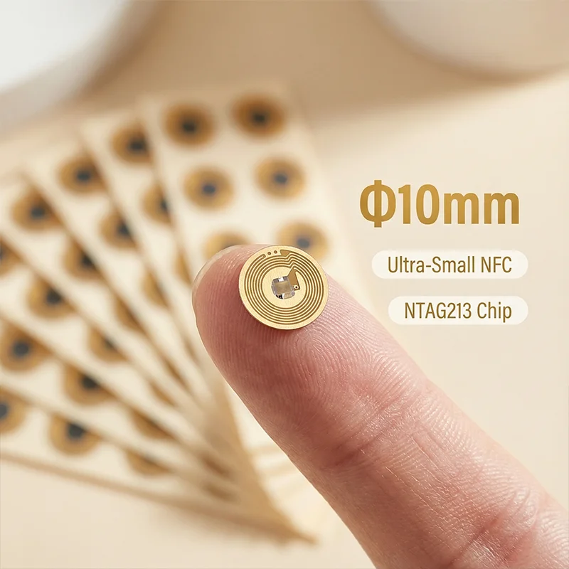 10 mm Durchmesser Hochtemperatur-RFID-NFC-FPC-Tags NXP NFC213 Mini-Karten 13,56 MHz Anti-Fake Anti-Metal Passive RF-Karte Image