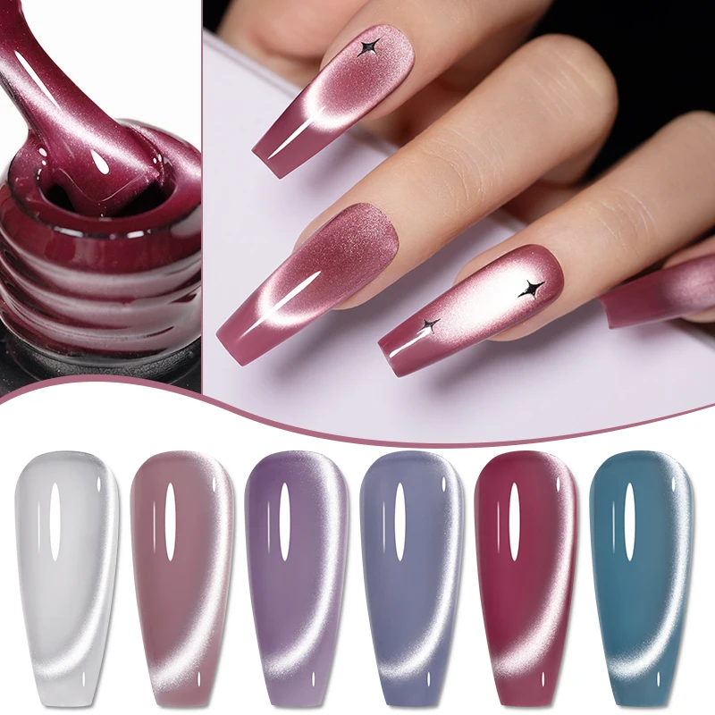 PUENTE 7,5 ml Glatte Keramik Katze Magnetische Gel Nagellack Weiß Mondlicht Shades Cat Eye Soak Off UV Nail art Lack Maniküre Image