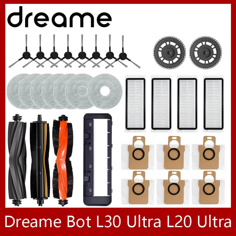 Dreame Bot L30 Ultra L20 Ultra Roboter Staubsauger Ersatzteile Verbrauchsmaterialien Hauptseitenbürste Hepa-Filter Mopp Tuch Staubbeutel Zubehör Image