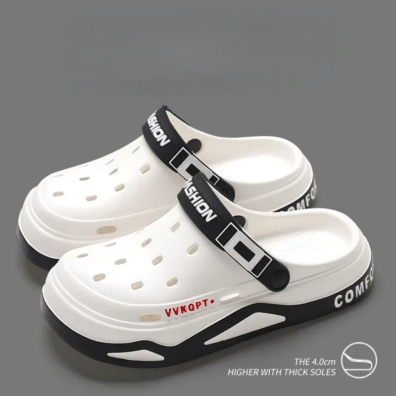 Neue Atmungsaktive sandalen Für Frauen Männer Sommer EVA Garten Clogs Schuhe Outdoor Löcher Strand Hausschuhe Bequeme Haus Rutschen Image