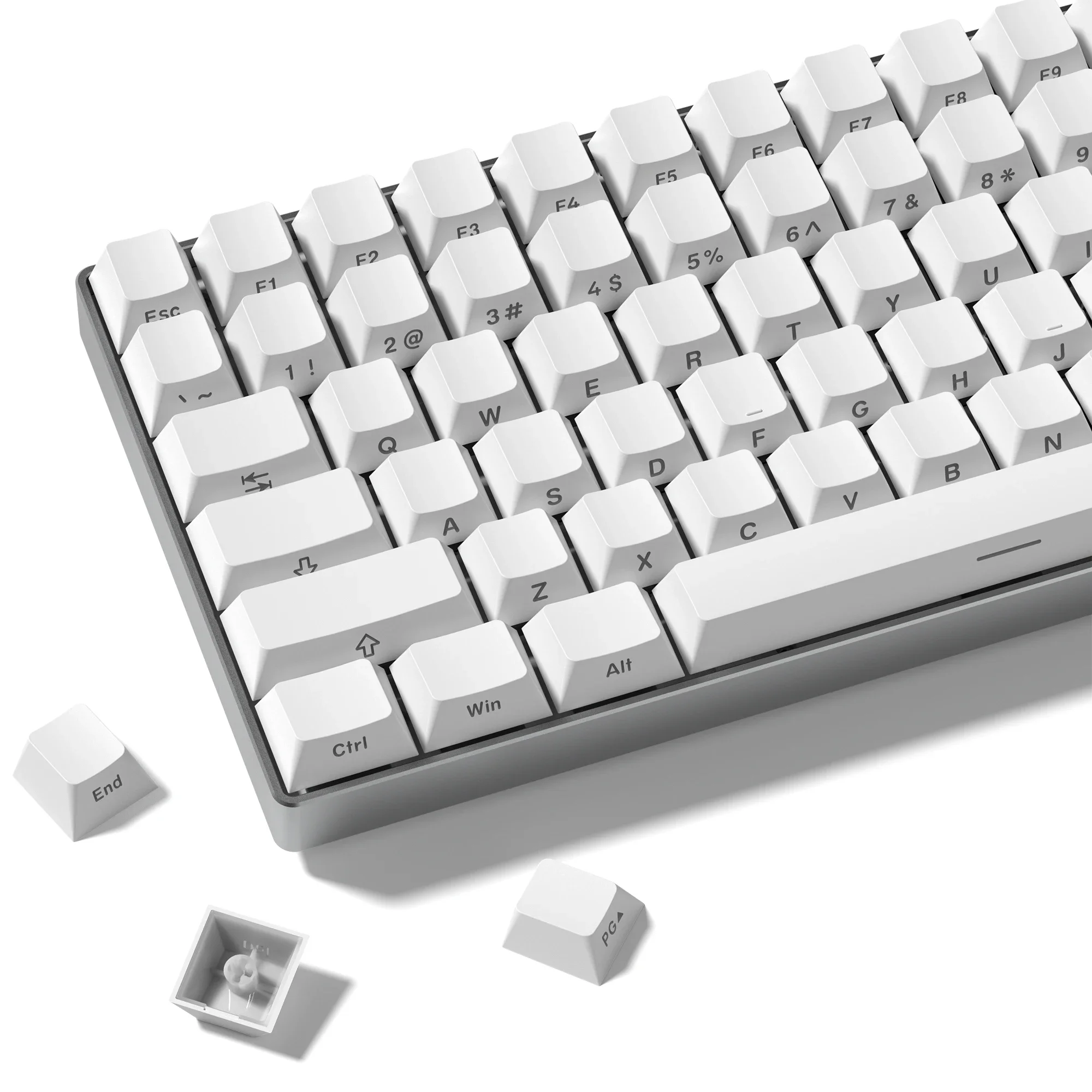 133+ Tasten, weiße Seite, bedruckt, durchscheinende Tastenkappen, Kirschprofil, Double Shot-PBT-Tastenkappen für mechanische MX-Switches-Tastaturen Image