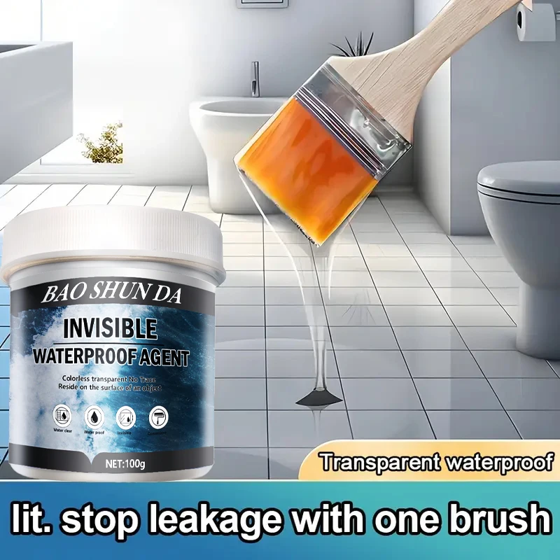 Transparentes, unsichtbares, wasserdichtes Dichtmittel, Leckreparaturbeschichtung für Dächer, Fliesen, Holz, Beton, Außenbereich, Innenbereich, Farblos