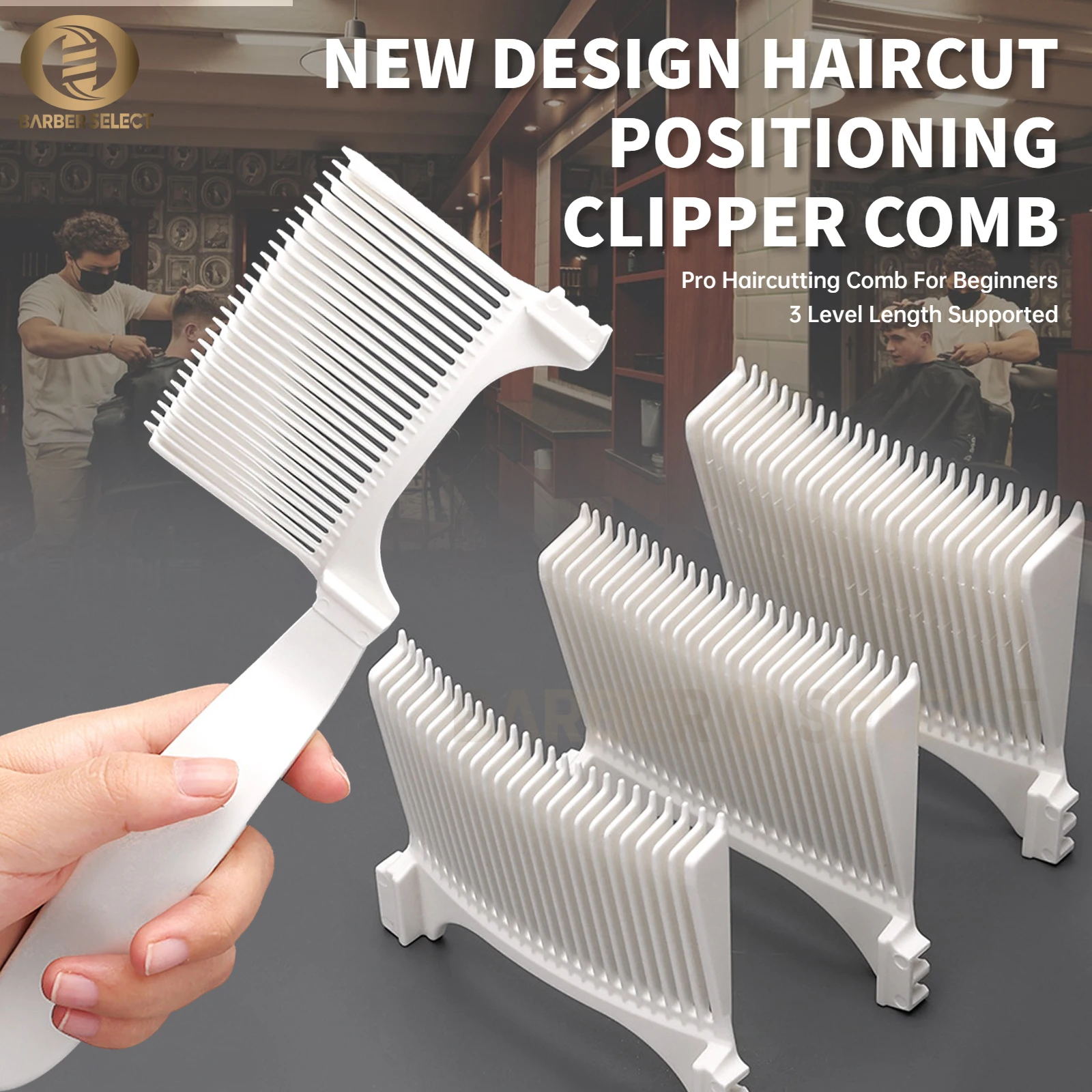 NEUE Design Barber Positionierung Haarschnitt Kamm Professionelle Gebogene Flache Top Haar Kämme Für Männer Verblassen Clipper Kamm Salon Styling Werkzeuge Image