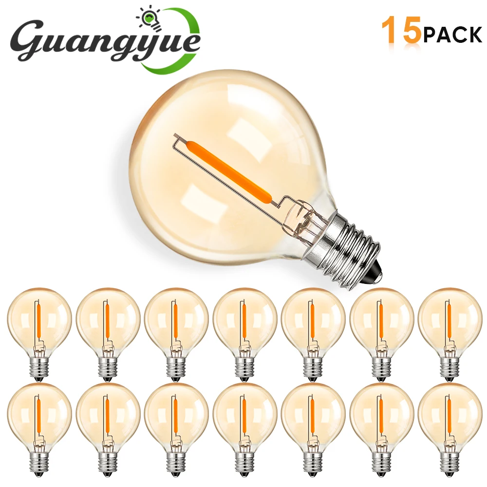 Vintage Globe LED Edison Glühbirnen G40 1W 220V 110V Bernstein Glas Licht Lampen E14 E12 Basis Warmweiß 2200K Wohnzimmer Beleuchtung